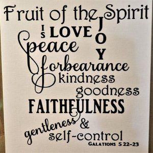 Galations 5 22-23 Bible Verse 8x10 Wall Art, Heat Pressed Wall Art